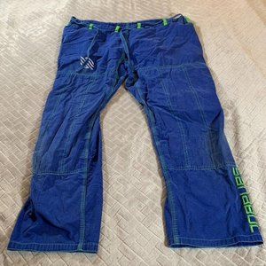 Sanabul Mens XL Pants Straight Blue 100% Cotton Rip Stop MMA Sports Gym